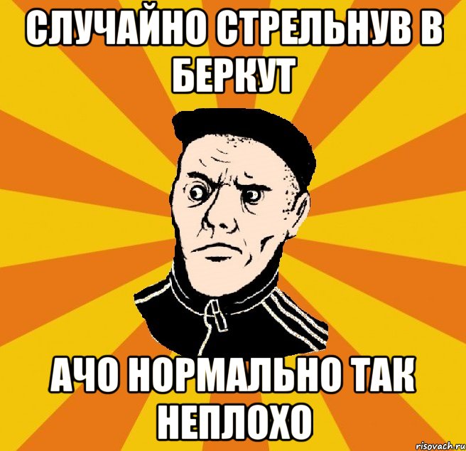 случайно стрельнув в беркут ачо нормально так неплохо, Мем Типовий Титушка