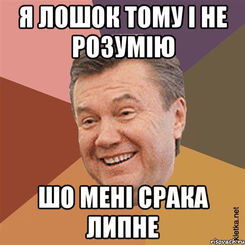 я лошок тому і не розумію шо мені срака липне, Мем Типовий Яник