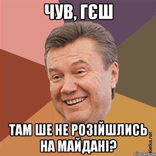 чув, гєш там ше не розійшлись на майдані?, Мем Типовий Яник