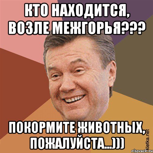 Кто находится, возле межгорья??? Покормите животных, пожалуйста...))), Мем Типовий Яник