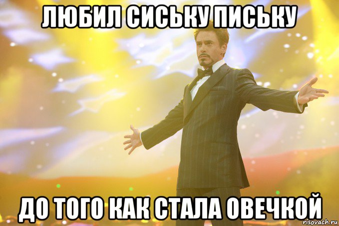 Любил Сиську Письку До того как стала Овечкой, Мем Тони Старк (Роберт Дауни младший)