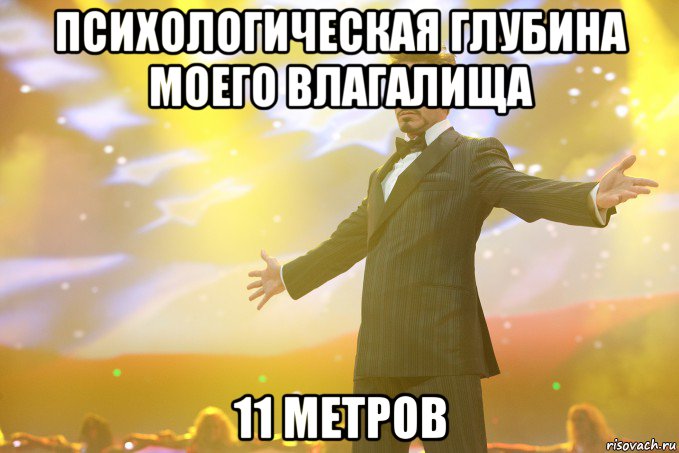 Психологическая глубина моего влагалища 11 метров, Мем Тони Старк (Роберт Дауни младший)