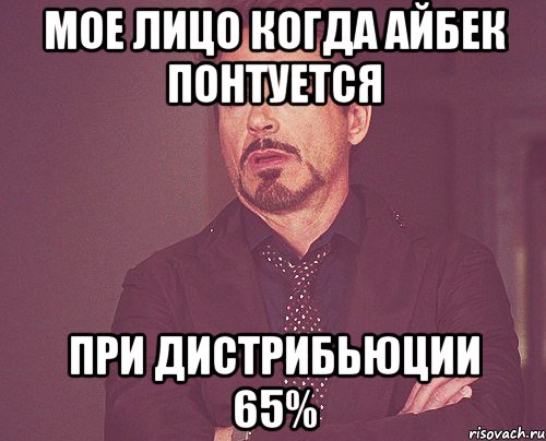 Мое лицо когда Айбек понтуется при дистрибьюции 65%, Мем твое выражение лица