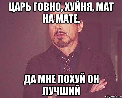 царь говно, хуйня, мат на мате. да мне похуй он лучший, Мем твое выражение лица