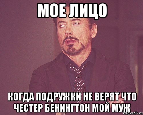 Мое лицо Когда подружки не верят что Честер Бенингтон мой муж, Мем твое выражение лица