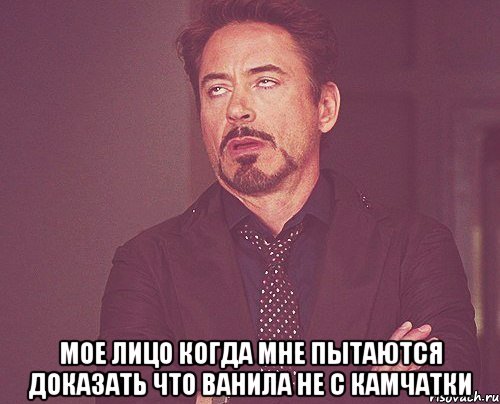  мое лицо когда мне пытаются доказать что ванила не с камчатки, Мем твое выражение лица