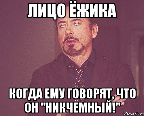 Лицо Ёжика Когда ему говорят, что он "никчемный!", Мем твое выражение лица