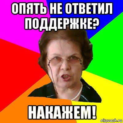 Опять не ответил поддержке? Накажем!, Мем Типичная училка