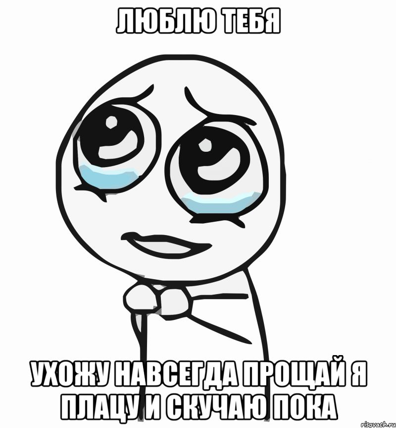 люблю тебя УХОжу навсегда прощай я плацу и скучаю пока, Мем  ну пожалуйста (please)