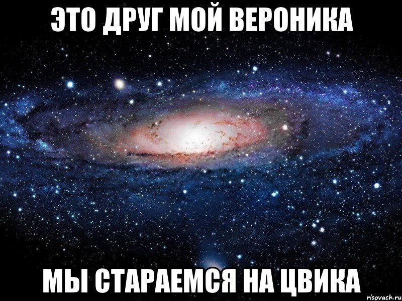 это друг мой вероника мы стараемся на цвика, Мем Вселенная