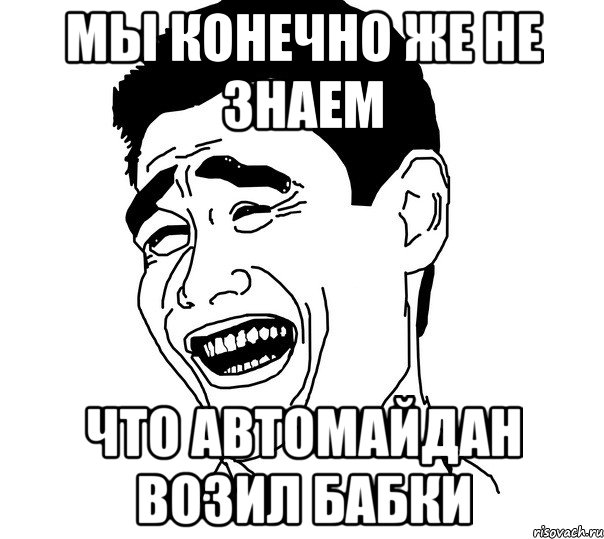 Мы конечно же не знаем что автомайдан возил бабки, Мем Яо минг