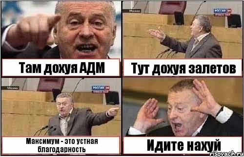 Там дохуя АДМ Тут дохуя залетов Максимум - это устная благодарность Идите нахуй, Комикс жиреновский