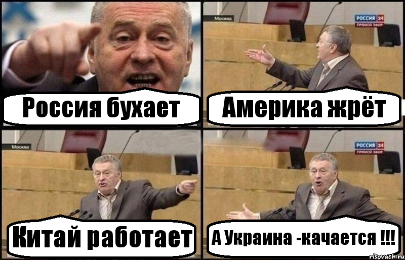 Россия бухает Америка жрёт Китай работает А Украина -качается !!!, Комикс Жириновский