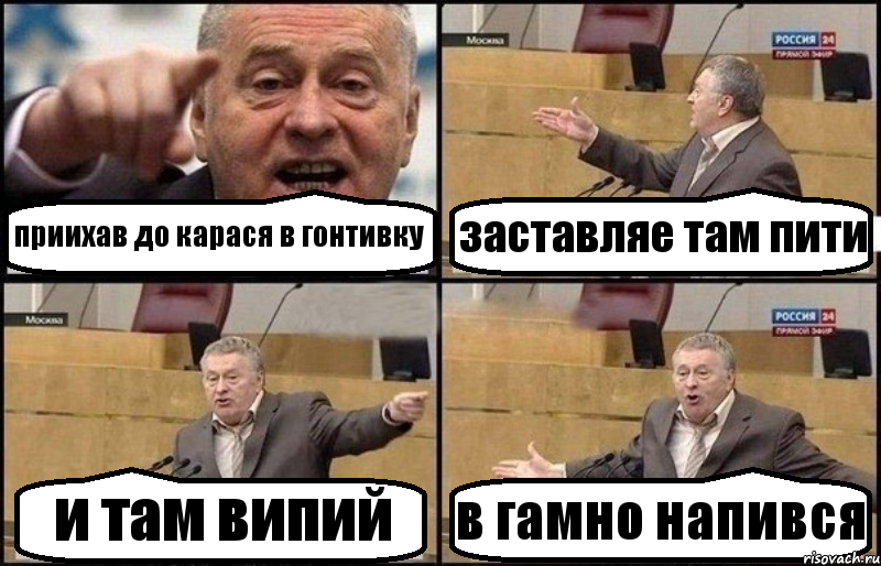 приихав до карася в гонтивку заставляе там пити и там випий в гамно напився, Комикс Жириновский