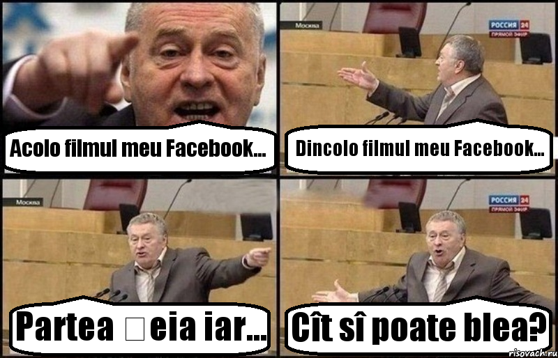 Acolo filmul meu Facebook... Dincolo filmul meu Facebook... Partea șeia iar... Cît sî poate blea?, Комикс Жириновский