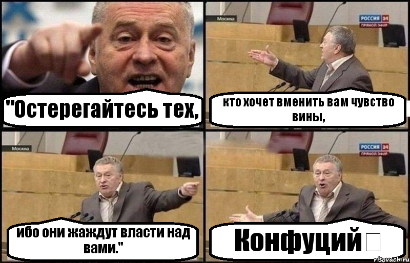 "Остерегайтесь тех, кто хочет вменить вам чувство вины, ибо они жаждут власти над вами." Конфуций﻿, Комикс Жириновский