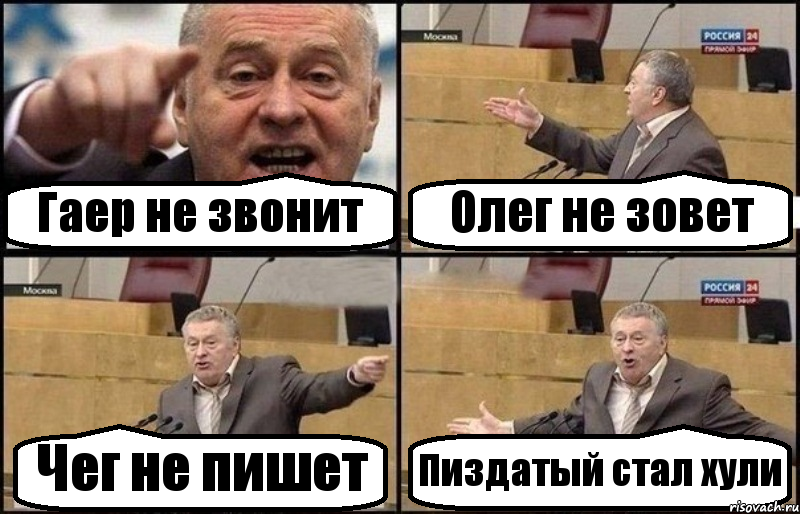 Гаер не звонит Олег не зовет Чег не пишет Пиздатый стал хули, Комикс Жириновский