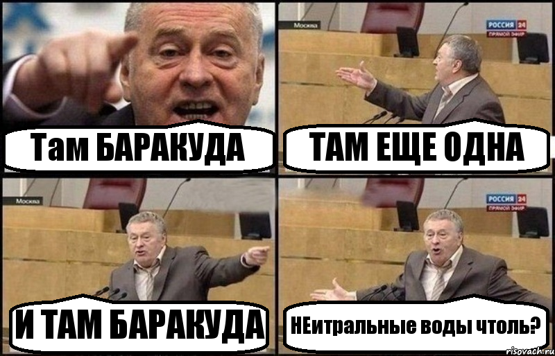 Там БАРАКУДА ТАМ ЕЩЕ ОДНА И ТАМ БАРАКУДА НЕитральные воды чтоль?, Комикс Жириновский