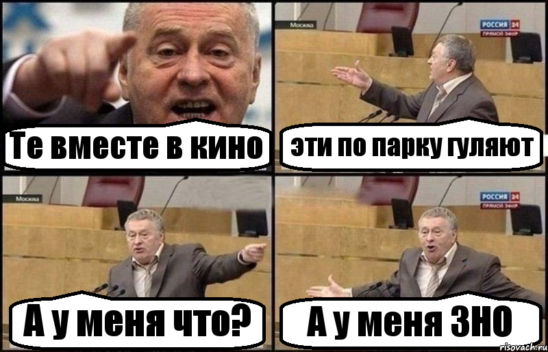 Те вместе в кино эти по парку гуляют А у меня что? А у меня ЗНО, Комикс Жириновский