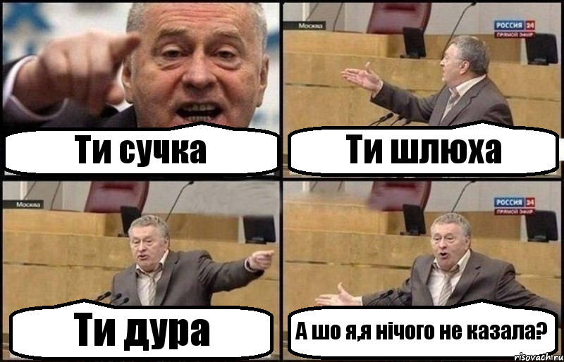 Ти сучка Ти шлюха Ти дура А шо я,я нічого не казала?, Комикс Жириновский