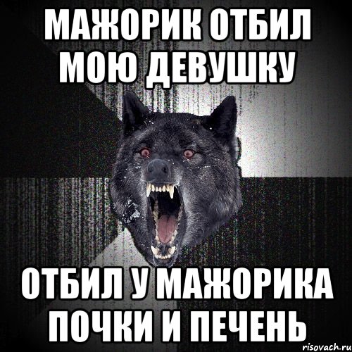 мажорик отбил мою девушку отбил у мажорика почки и печень, Мем  Злобный волк