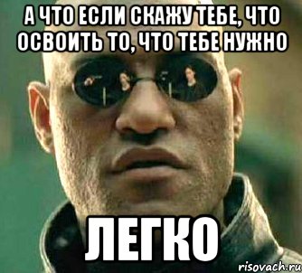 А что если скажу тебе, что освоить то, что тебе нужно ЛЕГКО, Мем  а что если я скажу тебе