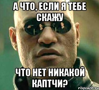 А что, если я тебе скажу что нет никакой каптчи?, Мем  а что если я скажу тебе