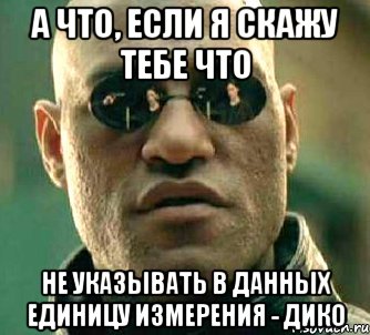 А что, если я скажу тебе что не указывать в данных единицу измерения - дико, Мем  а что если я скажу тебе