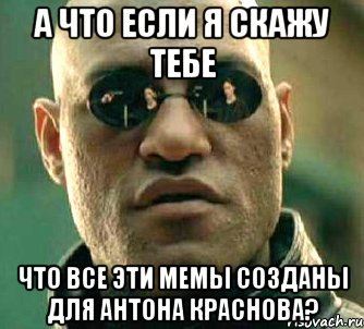 а что если я скажу тебе что все эти мемы созданы для Антона Краснова?, Мем  а что если я скажу тебе