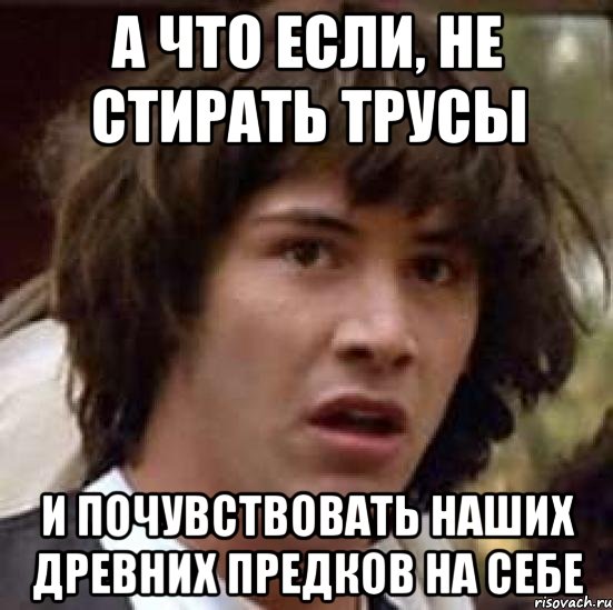 А что если, не стирать трусы И почувствовать наших древних предков на себе, Мем А что если (Киану Ривз)