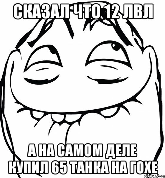 сказал что 12 лвл а на самом деле купил 65 танка на гохе, Мем  аааа