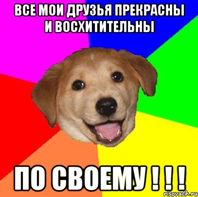 все мои друзья прекрасны и восхитительны по своему ! ! !, Мем Advice Dog