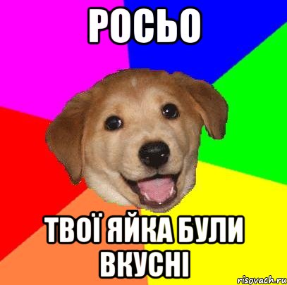 Росьо Твої яйка були вкусні, Мем Advice Dog