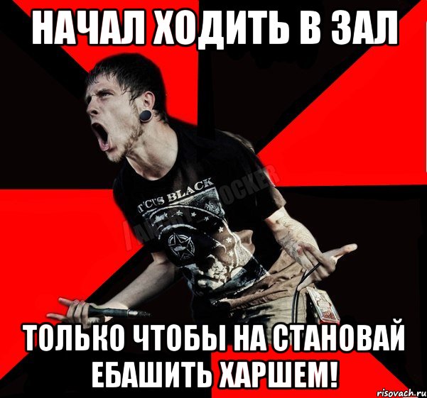 Начал ходить в зал только чтобы на становай ебашить харшем!, Мем Агрессивный рокер