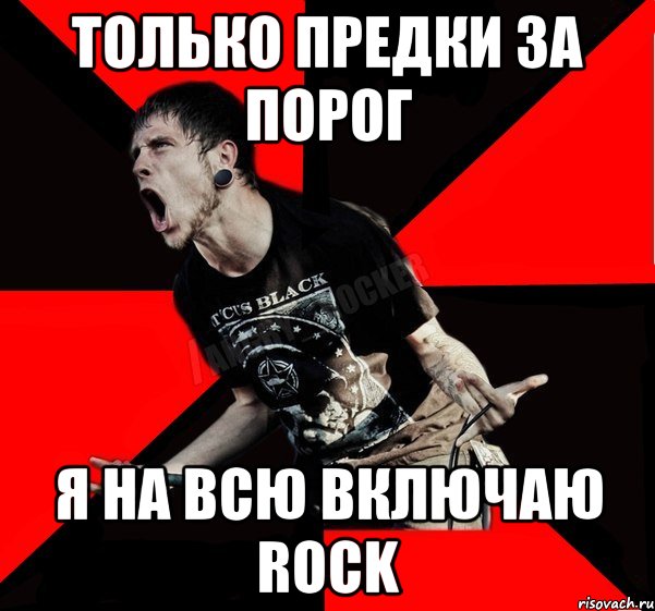 только предки за порог я на всю включаю rock, Мем Агрессивный рокер