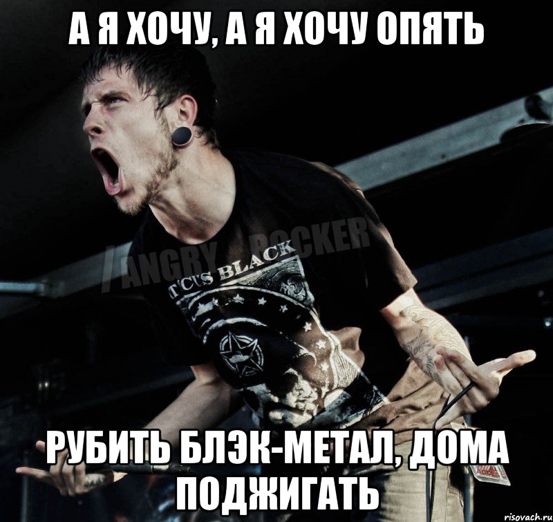 а я хочу, а я хочу опять рубить блэк-метал, дома поджигать, Мем Агрессивный Рокер