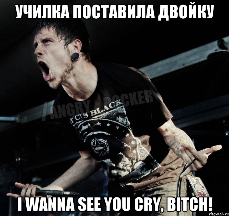 Училка поставила двойку I wanna see you cry, bitch!, Мем Агрессивный Рокер