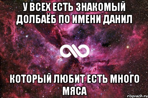 У всех есть знакомый долбаёб по имени Данил Который любит есть много мяса, Мем офигенно