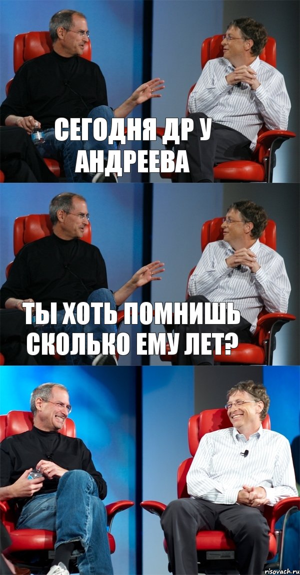 сегодня др у андреева ты хоть помнишь сколько ему лет? , Комикс Стив Джобс и Билл Гейтс (3 зоны)