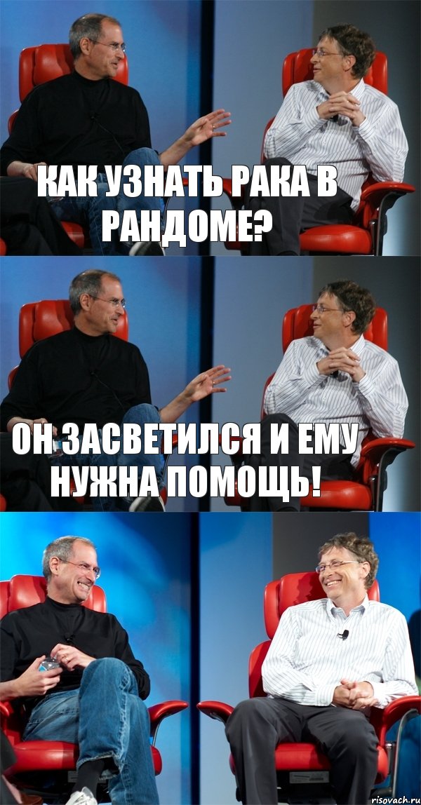 Как узнать рака в рандоме? Он засветился и ему нужна помощь! , Комикс Стив Джобс и Билл Гейтс (3 зоны)