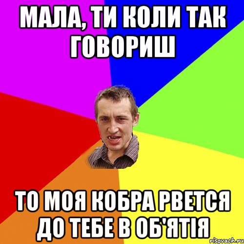 Мала, ти коли так говориш то моя кобра рвется до тебе в об'ятія, Мем Чоткий паца