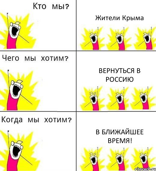 Жители Крыма Вернуться в Россию В ближайшее время!, Комикс Что мы хотим