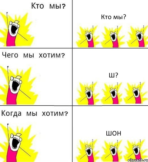 Кто мы? Ш? Шон, Комикс Что мы хотим