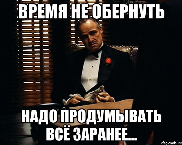 Время не обернуть надо продумывать всё заранее..., Мем Дон Вито Корлеоне