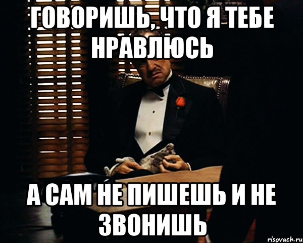 Говоришь, что я тебе нравлюсь А сам не пишешь и не звонишь, Мем Дон Вито Корлеоне