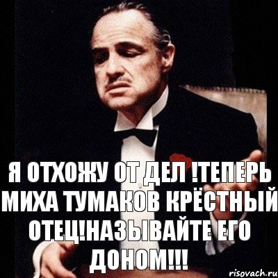 Я отхожу от дел !Теперь Миха Тумаков Крёстный отец!Называйте его доном!!!, Комикс Дон Вито Корлеоне 1