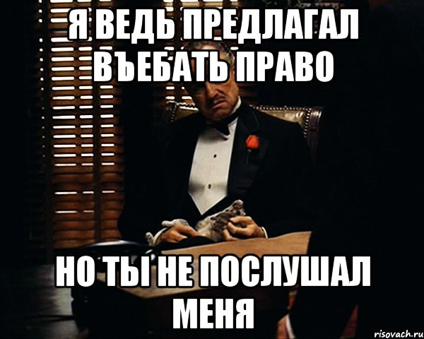 я ведь предлагал въебать право но ты не послушал меня, Мем Дон Вито Корлеоне