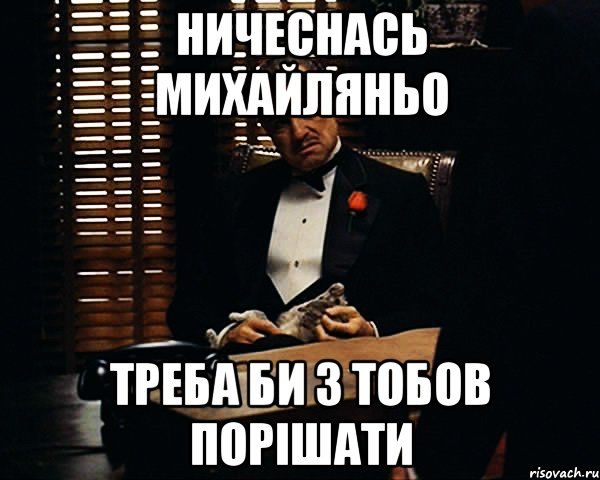 НИЧЕСНАСЬ МИХАЙЛЯНЬО ТРЕБА БИ З ТОБОВ ПОРІШАТИ, Мем Дон Вито Корлеоне