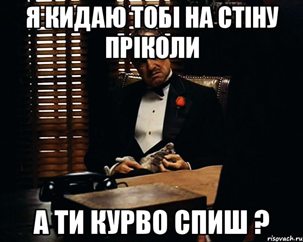 Я кидаю тобі на стіну пріколи а ти курво спиш ?, Мем Дон Вито Корлеоне