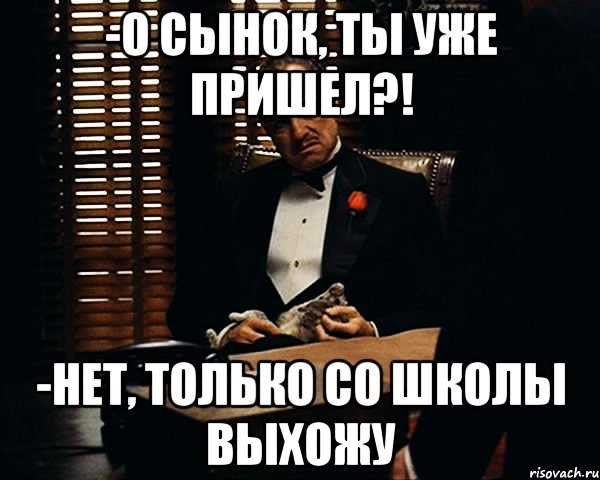 -о сынок, ты уже пришел?! -нет, только со школы выхожу, Мем Дон Вито Корлеоне